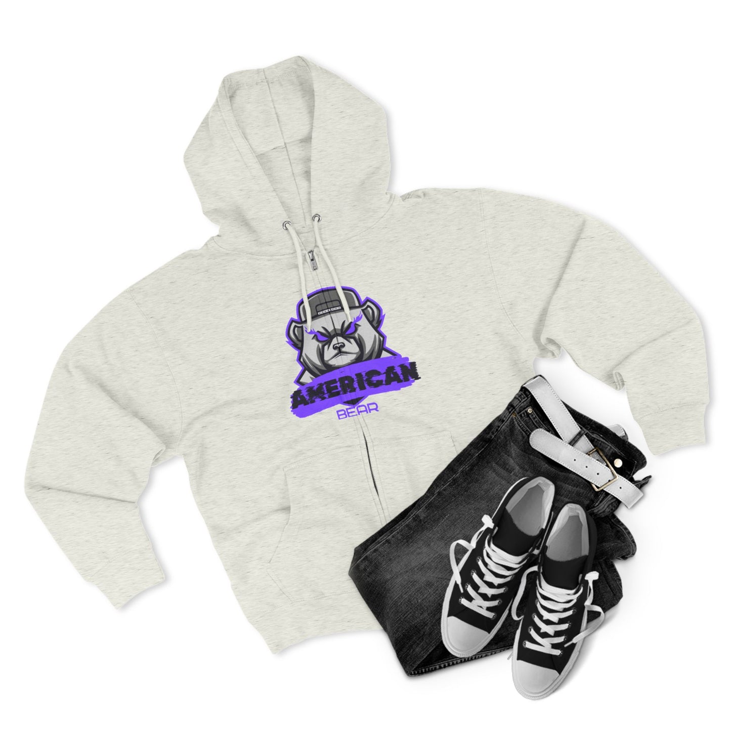 American Bear Purple Sweat à capuche