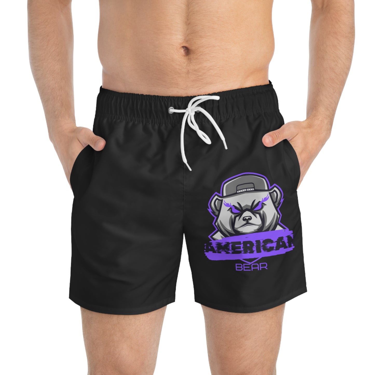 Short de Bain American Bear Logo + Texte