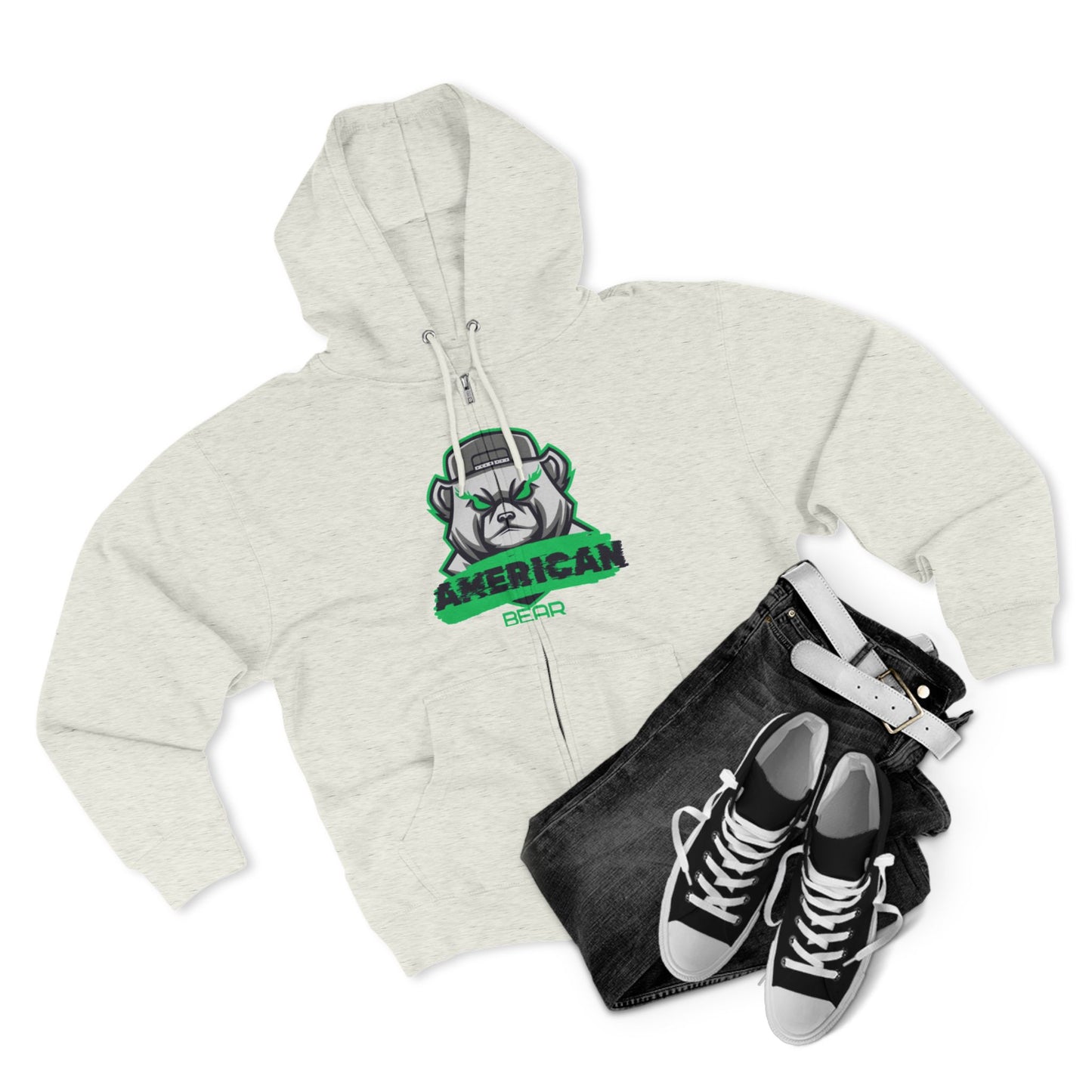 American Bear Green Sweat à capuche