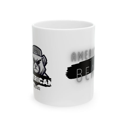 Américan Bear Logo & Texte Mug, (11oz, 15oz)